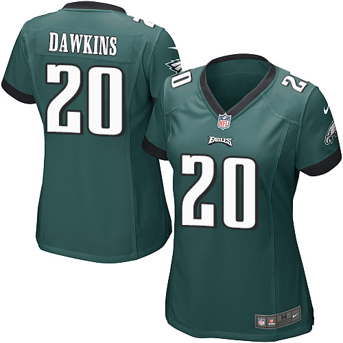 Women's Game Brian Dawkins Nike Jersey Midnight Green Home - #20 NFL Philadelphia Eagles